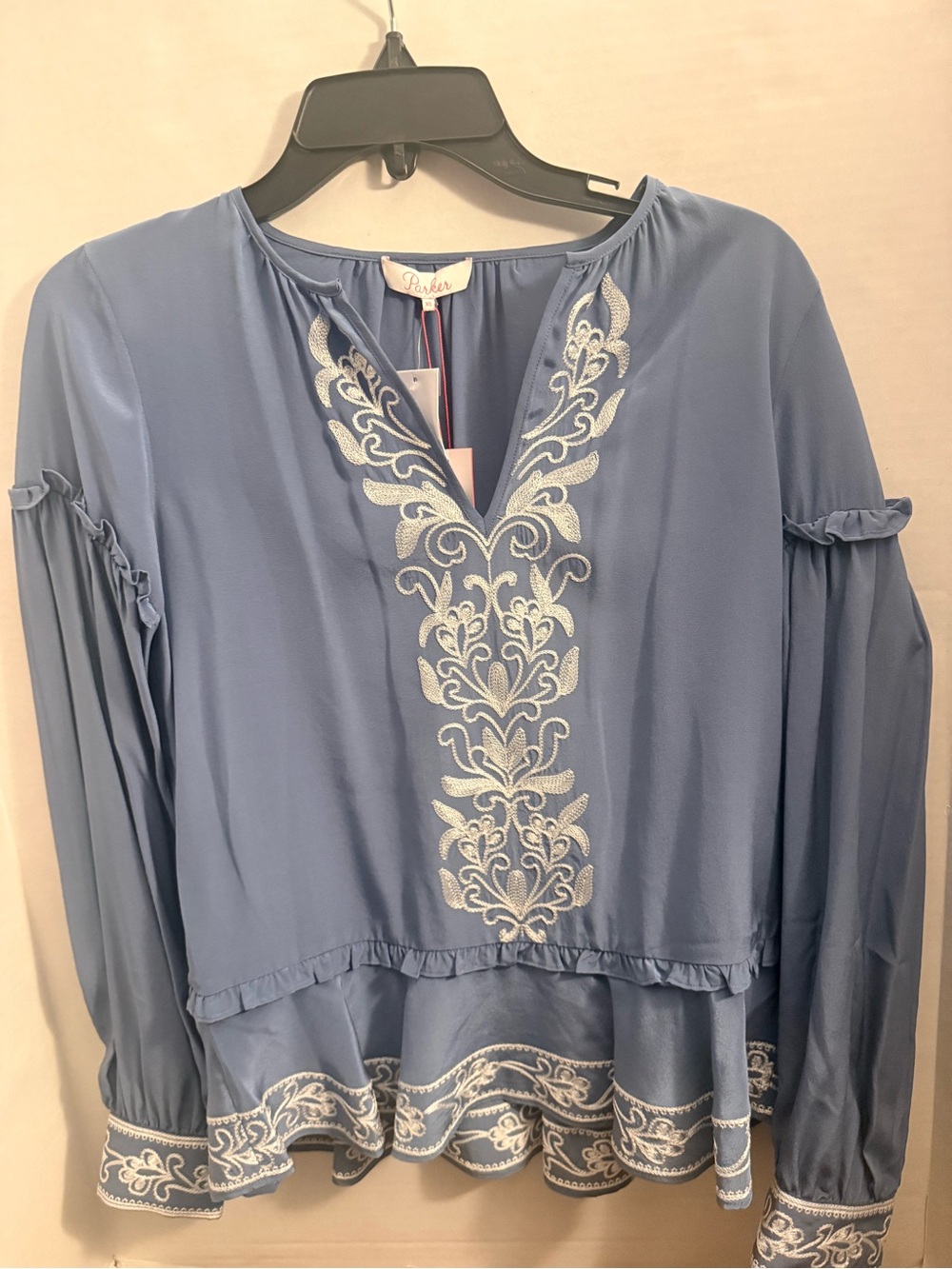 Parker Blue Silk Floral
Embroidered Ali Tunic NWT
$298, Size XS